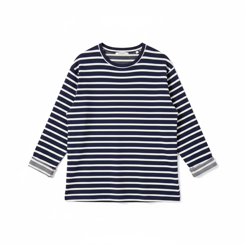 Blue & White Striped Long Sleeve Shirt