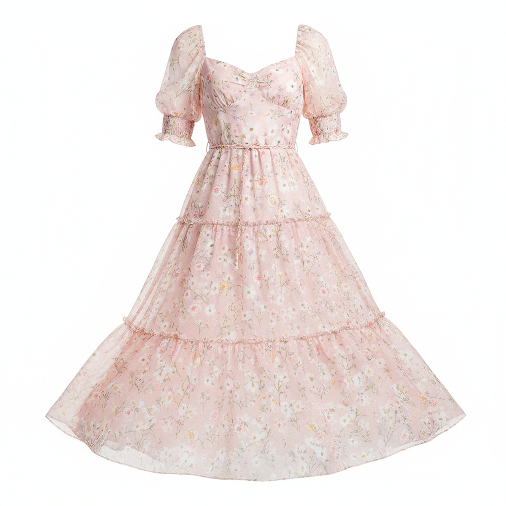Pink Floral Summer Dress