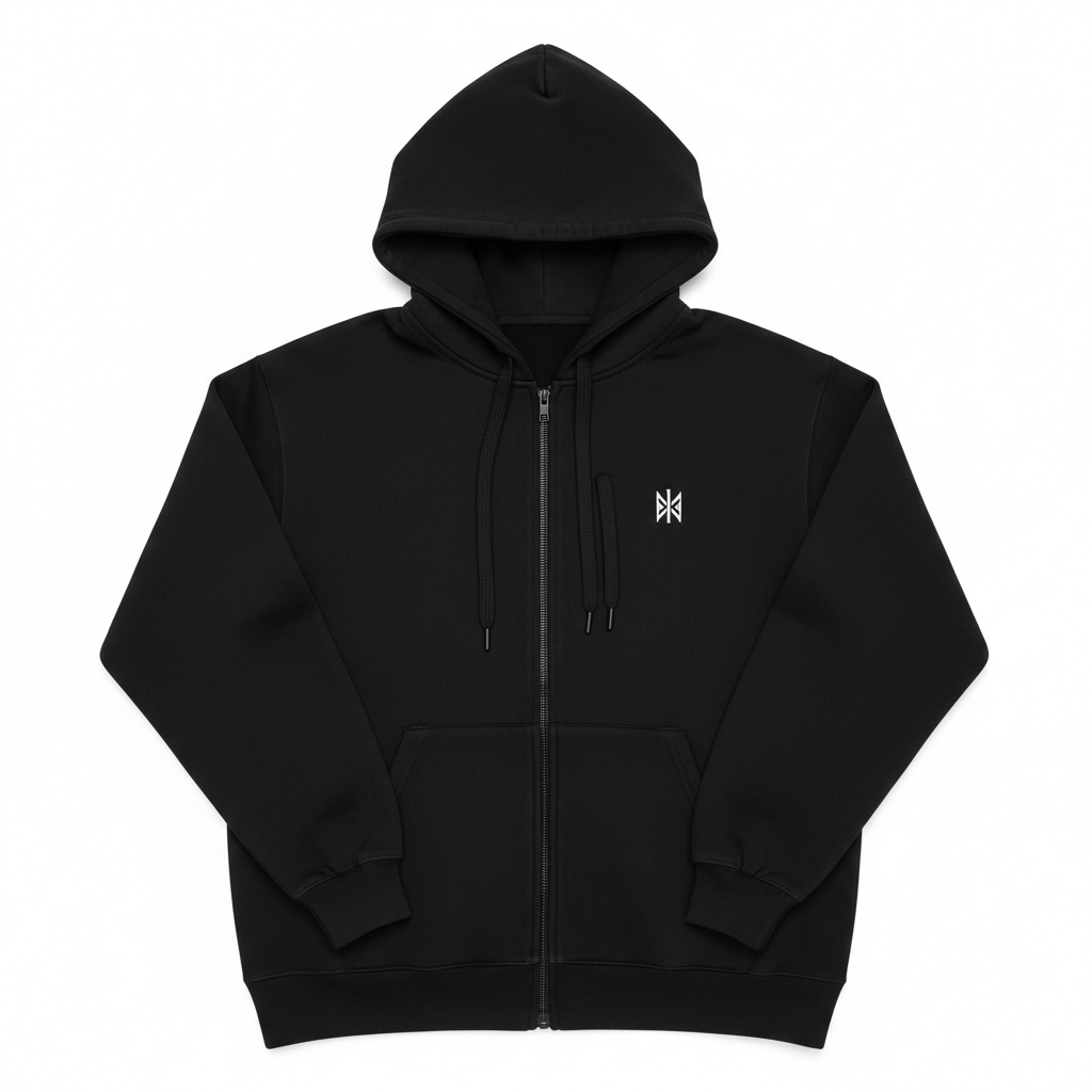 Black Zip-Up Hoodie